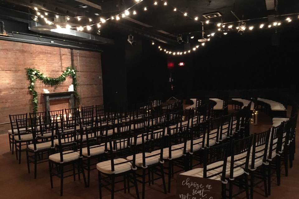 Indoor Ceremony - Brick Wall