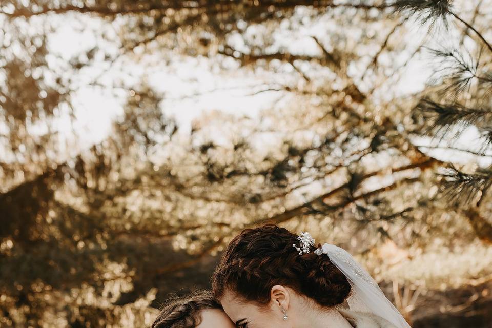 Flower girl and bride