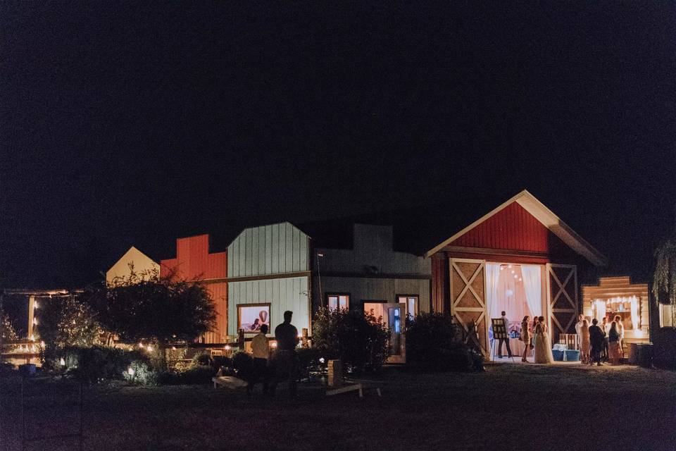 Night time barn/reception