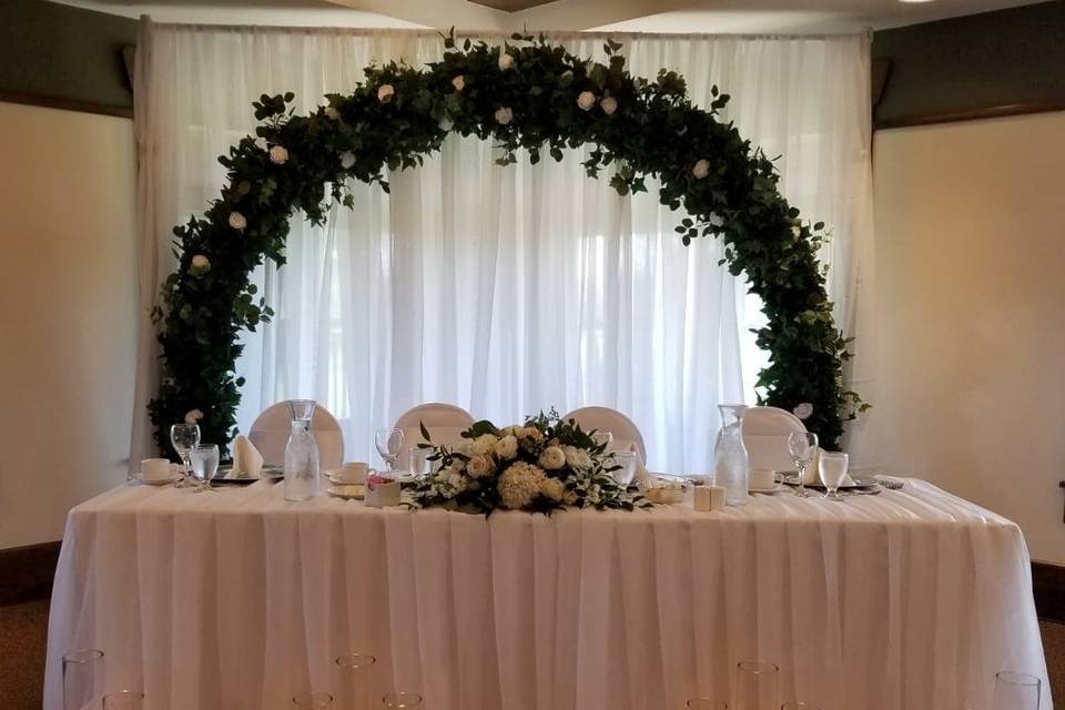 All White Wedding Head Table
