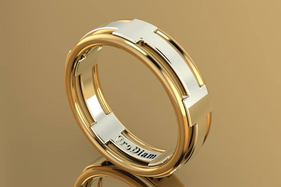 OroDiam Wedding Band