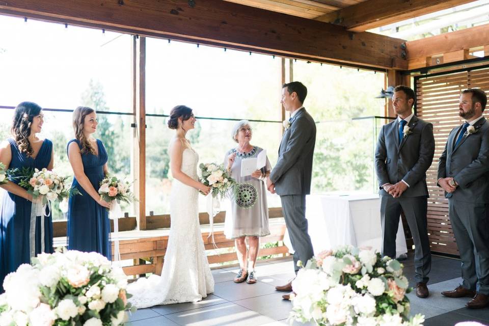 Ceremony on the outdoor deck