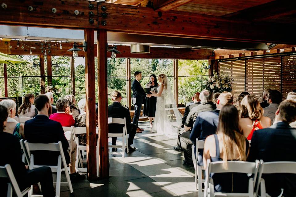 Ceremony on the outdoor deck