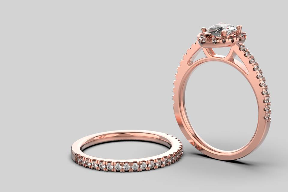 Rose Gold Diamonds/Morganite