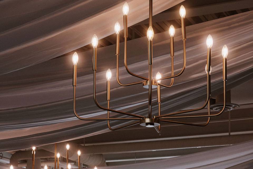 Ballroom with ceiling draping