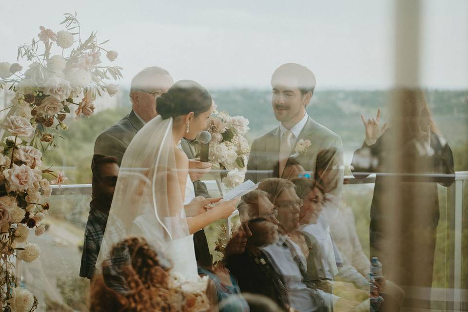 East facing ceremony
