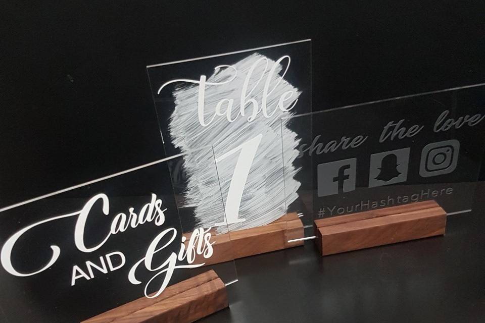 Acrylic Table Numbers & Sign