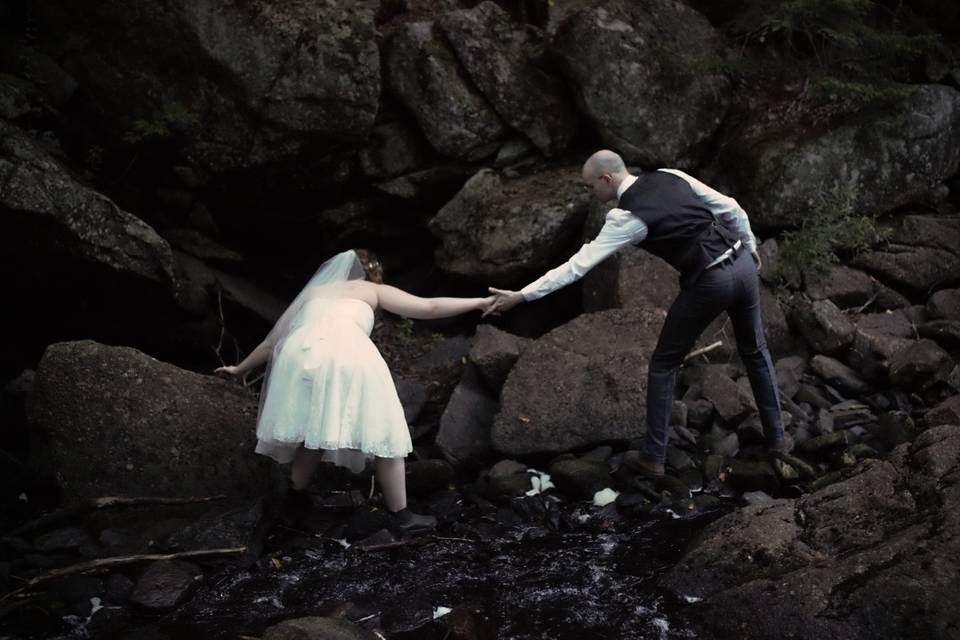 A&C, climb to waterfall