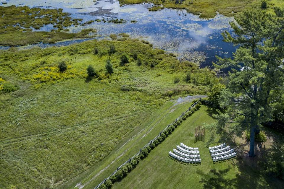 Arial view of ceremony area