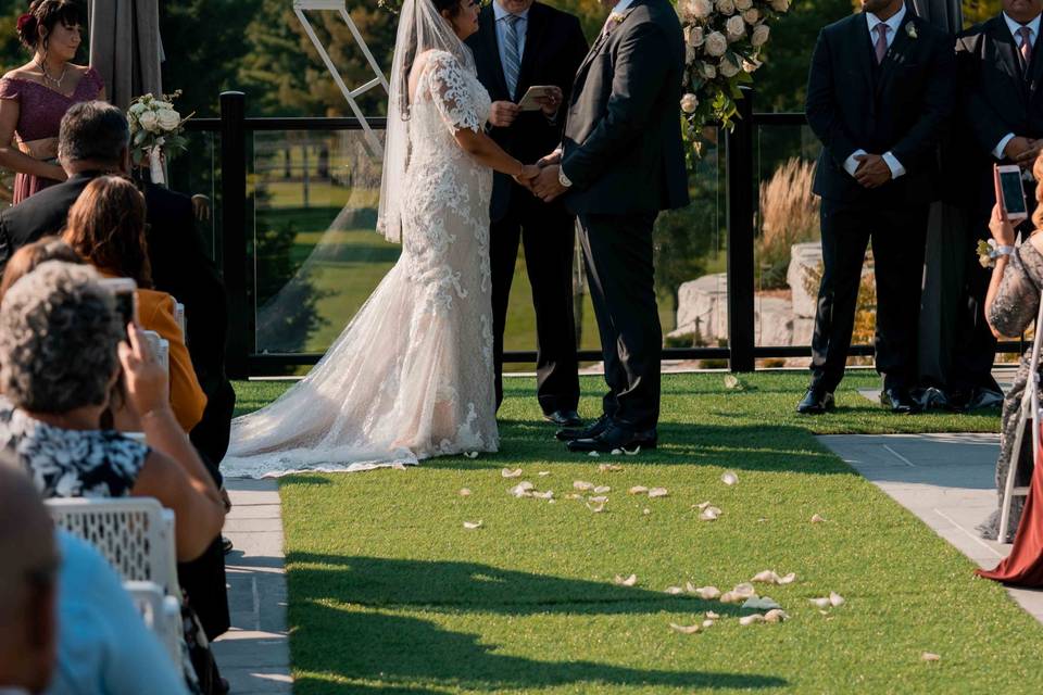 Outdoor wedding ceremony