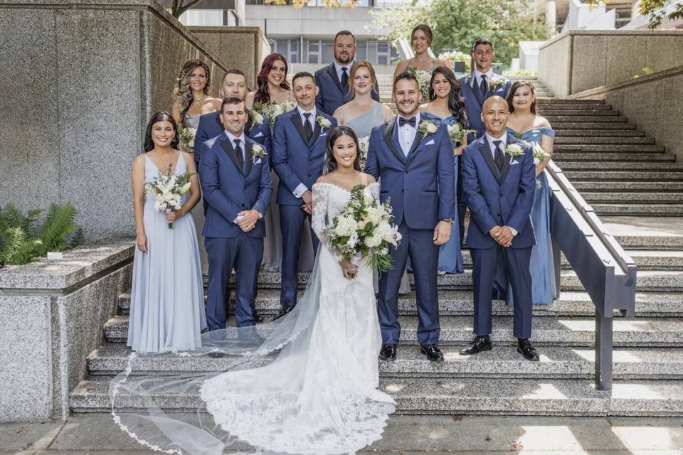 Bride and her bridesmaids