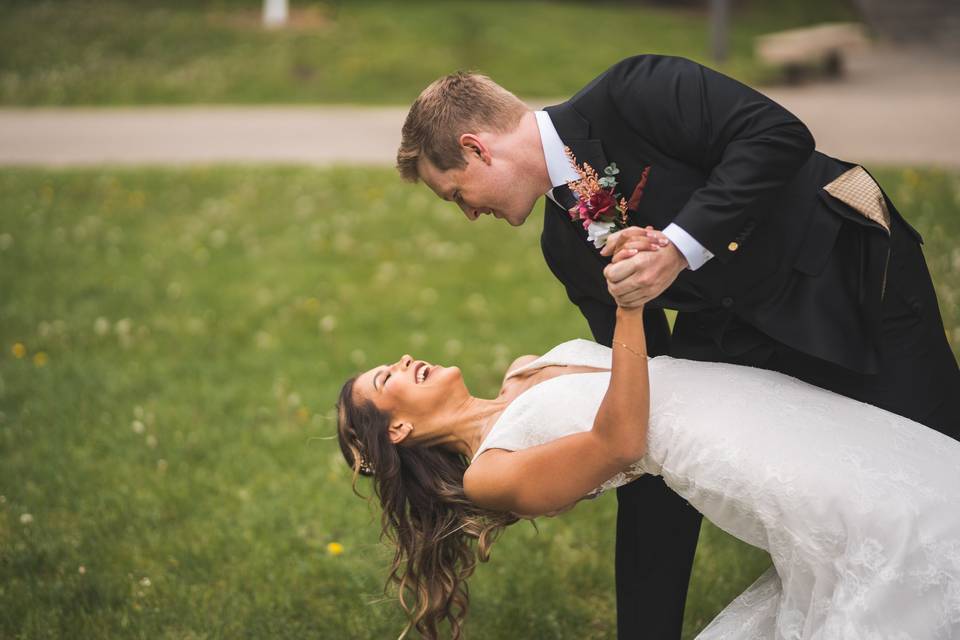 Bride and Groom Dancing