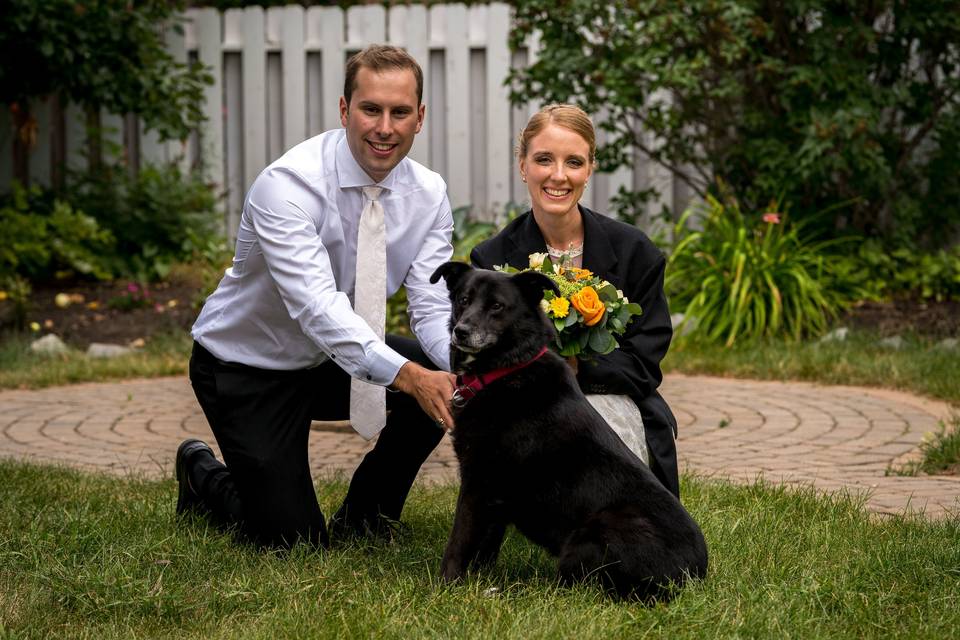 Couple and dog