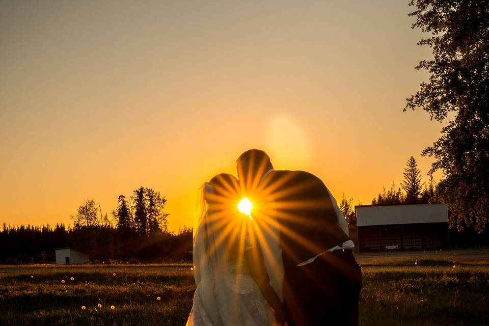 Golden hour sunburst