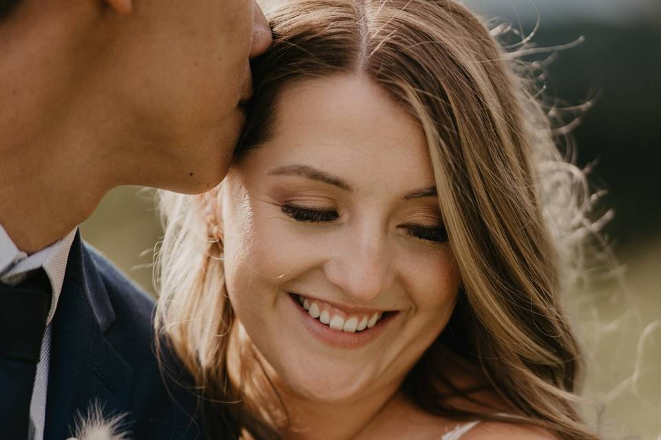 Bride smiling