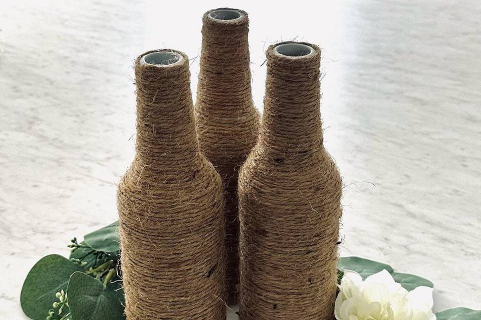 Twine bottles wedding decor