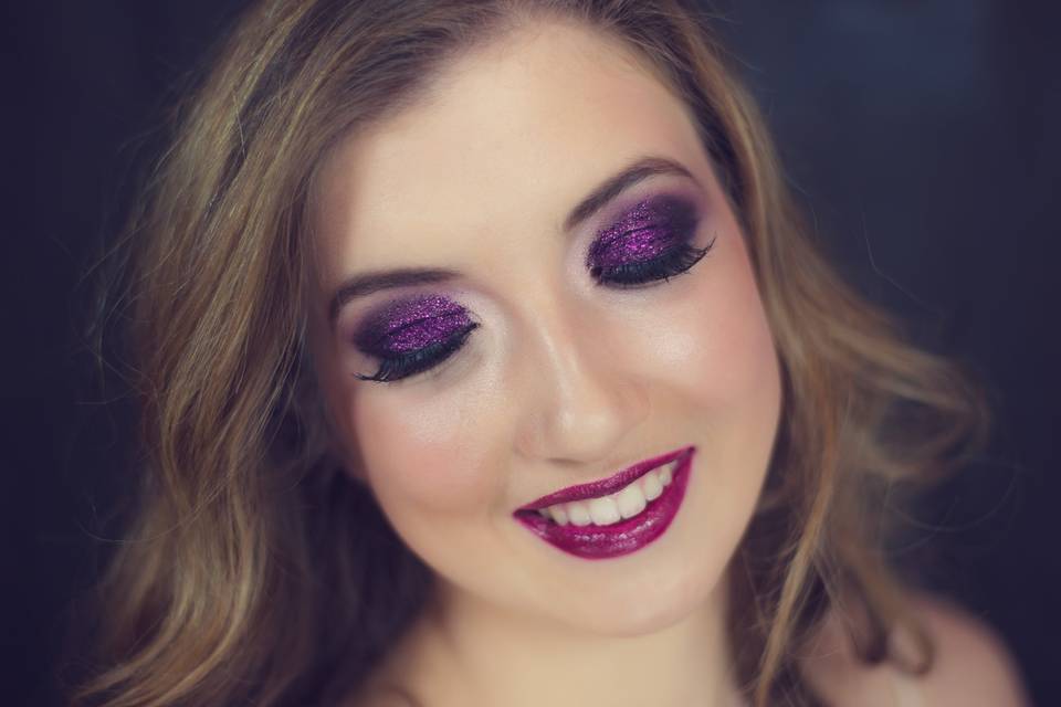 Purple Glittery Glamour Eye