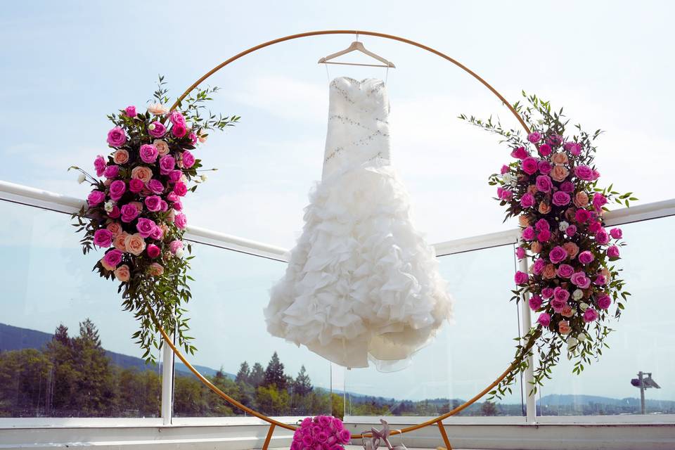 Wedding Dress and Arch