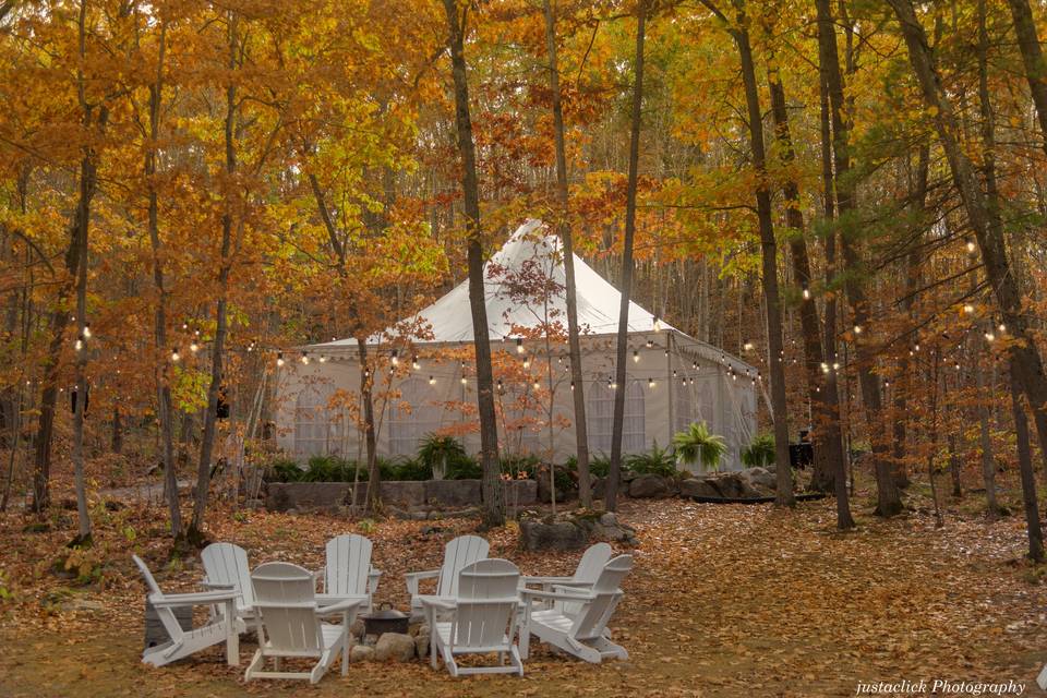 Tent and social area