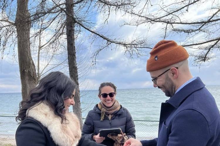 Lovely lakeside ceremony