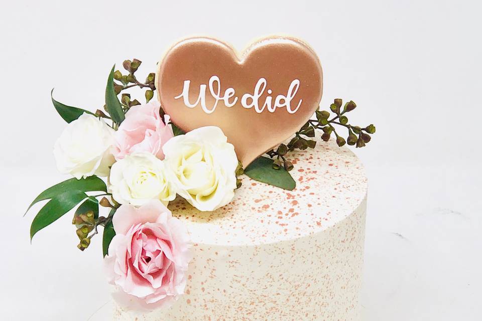Rose Gold wedding cake topper