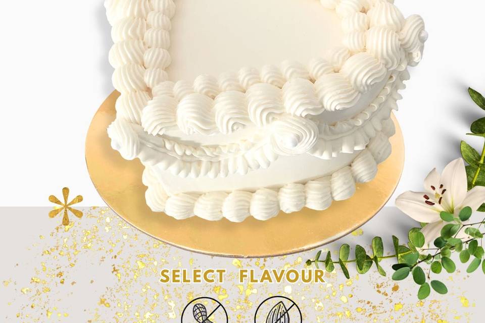 Vintage Heart Wedding Cake