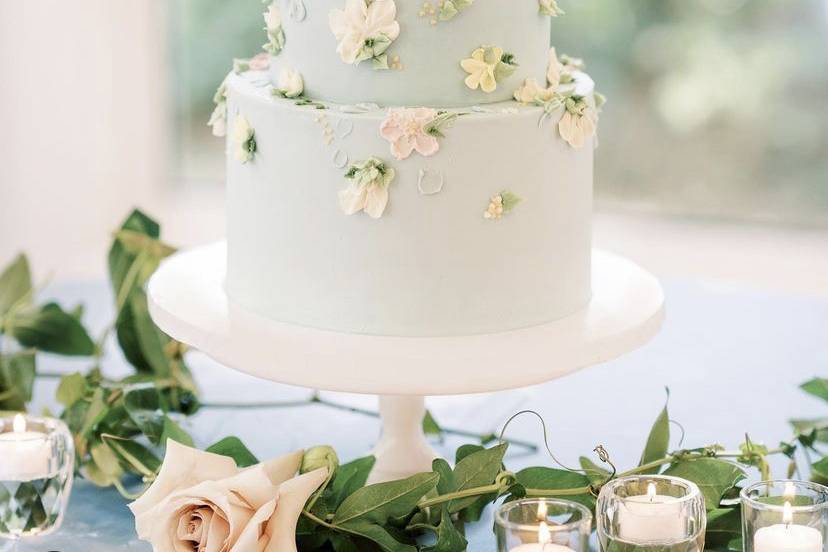 Elegant, painted buttercream