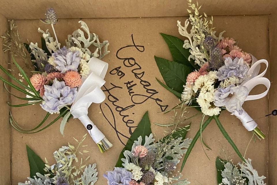 Ingredients for bridal bouquet