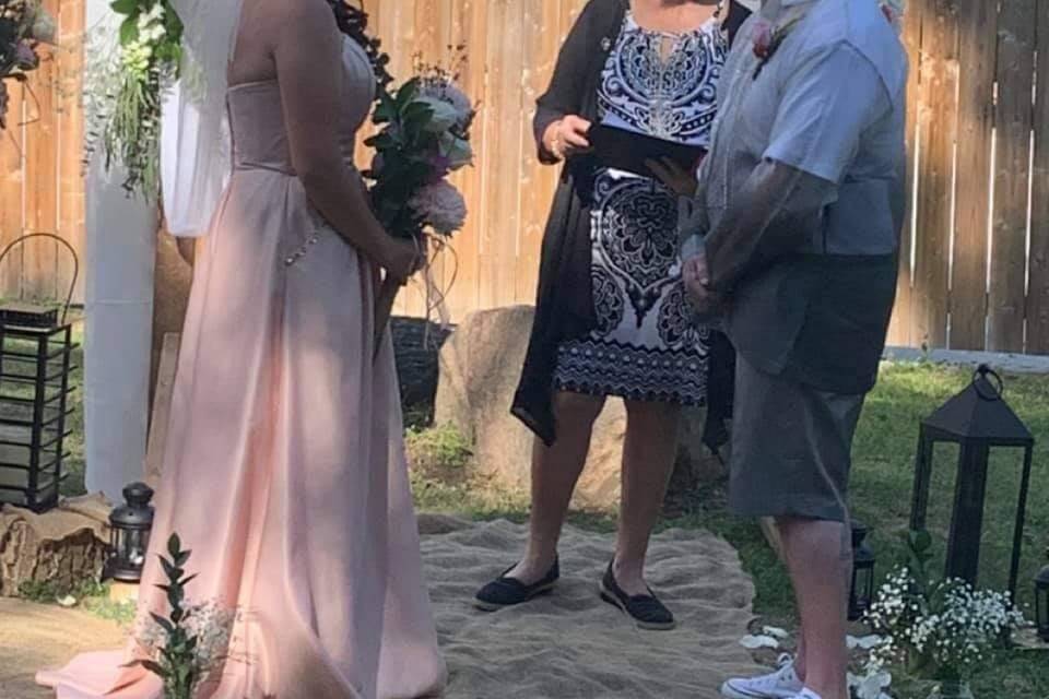 Co-Vid backyard Ceremony