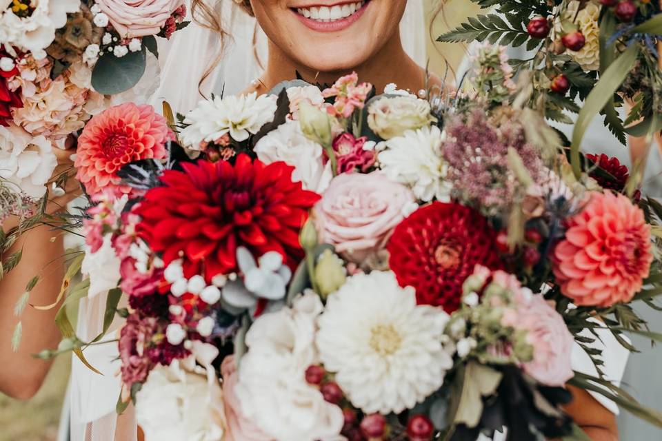 Flower bridal portrait