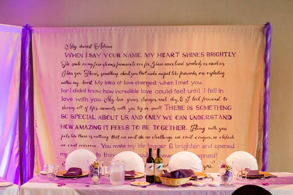 Painted Wedding Vow Backdrop
