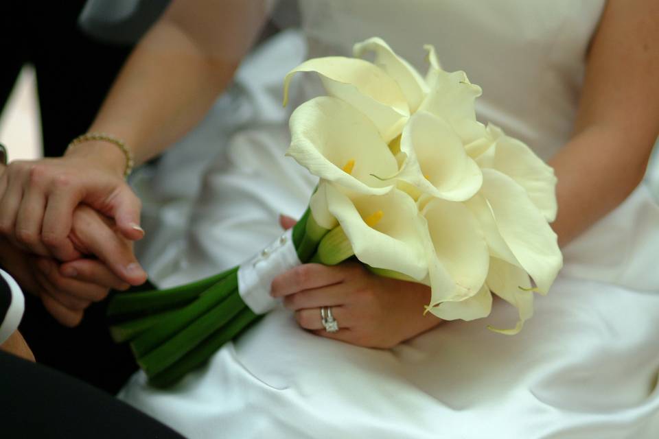 Bride's Cala bouquets