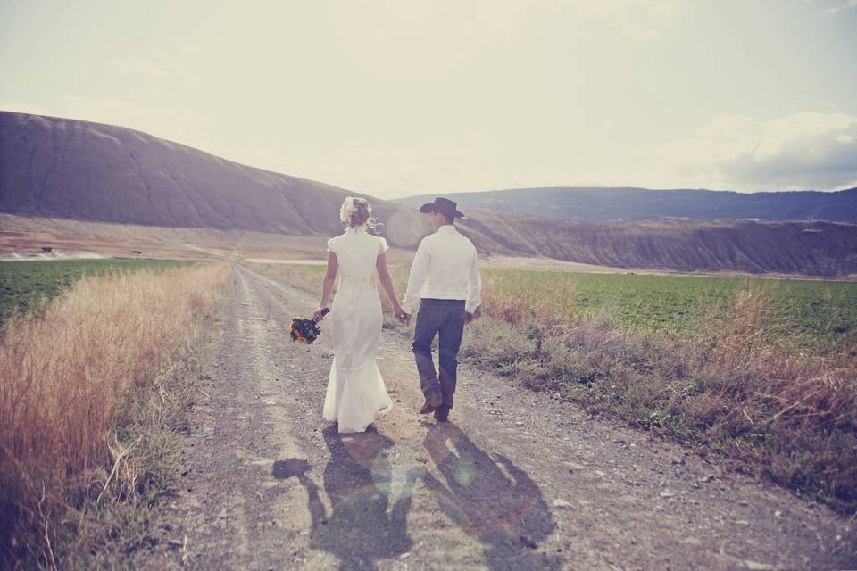 Open air bride and groom