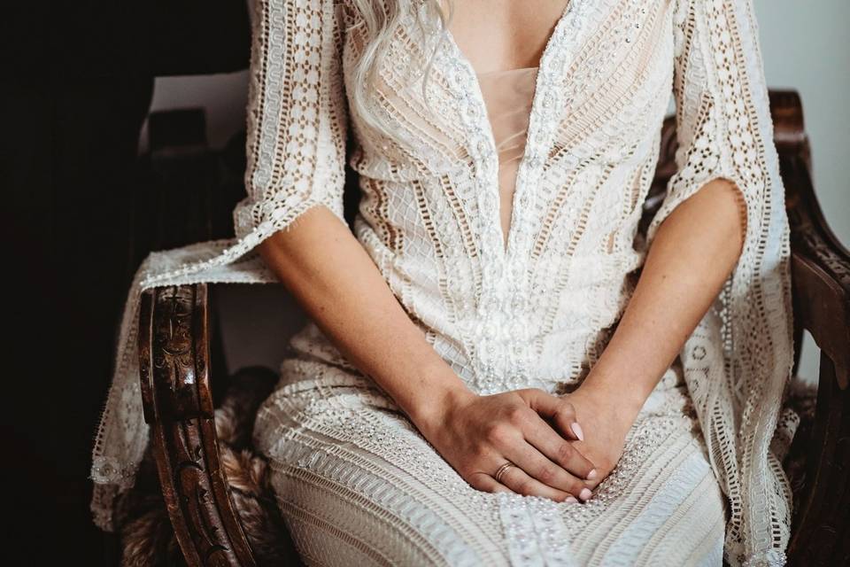 Indoor bridal portraits