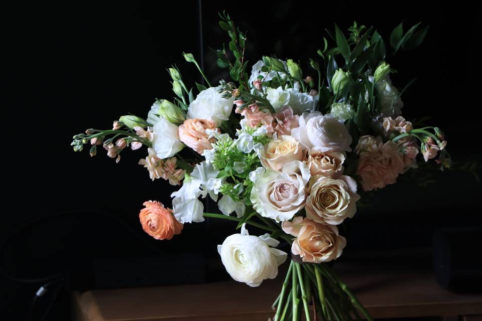 Peach & Ivory Bridal Bouquet