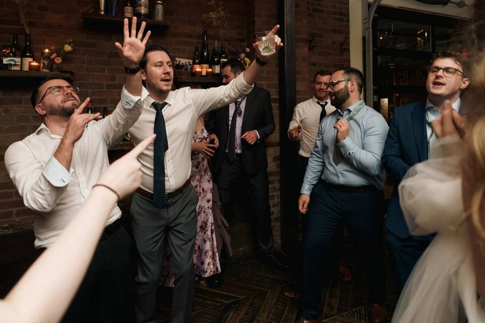 Intimate reception dance floor