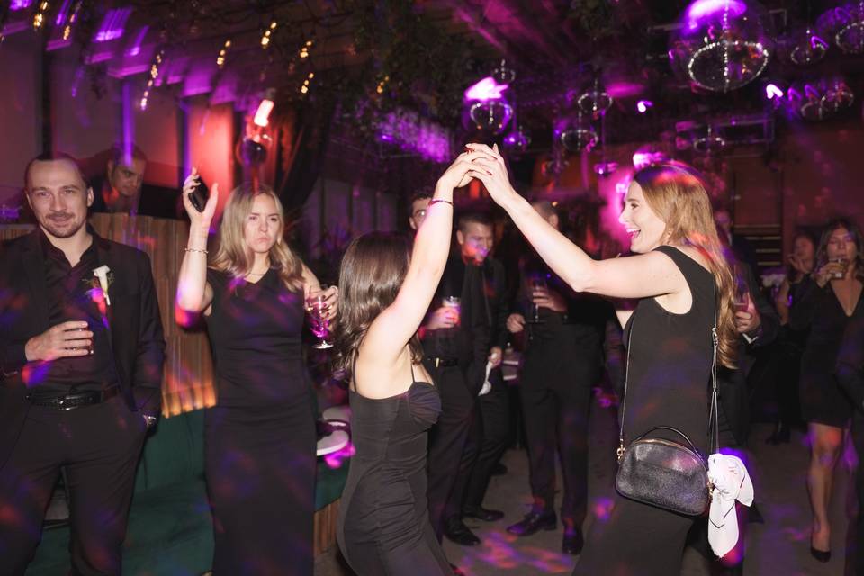 Intimate reception dance floor