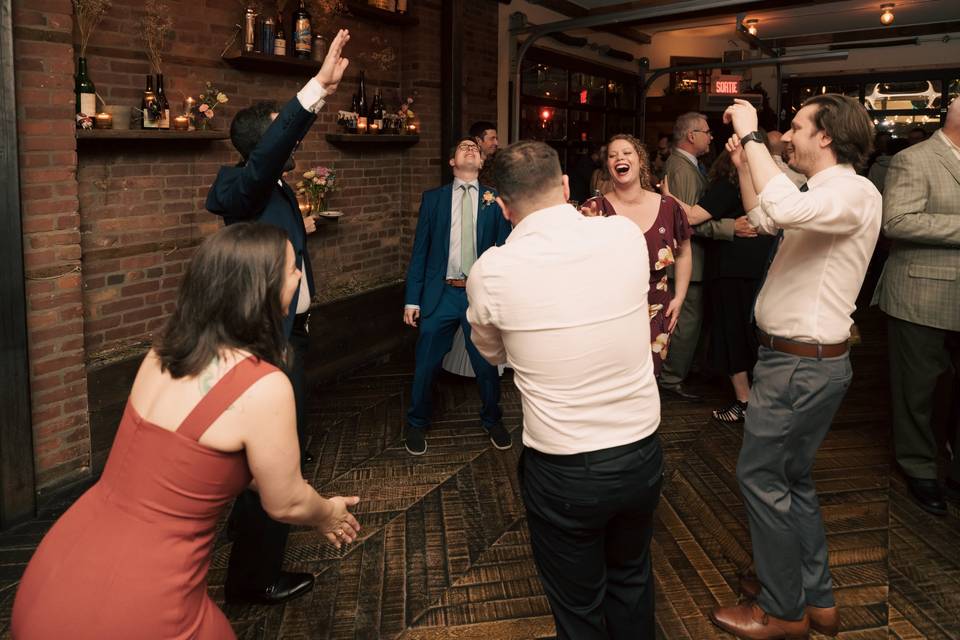Intimate reception dance floor