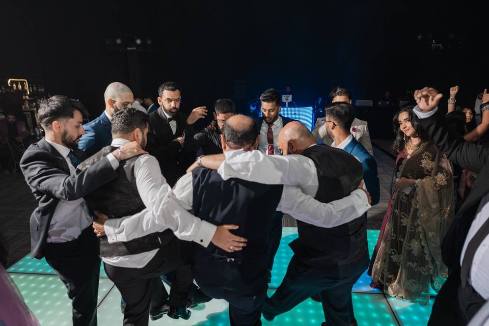 Groomsmen on the dance floor