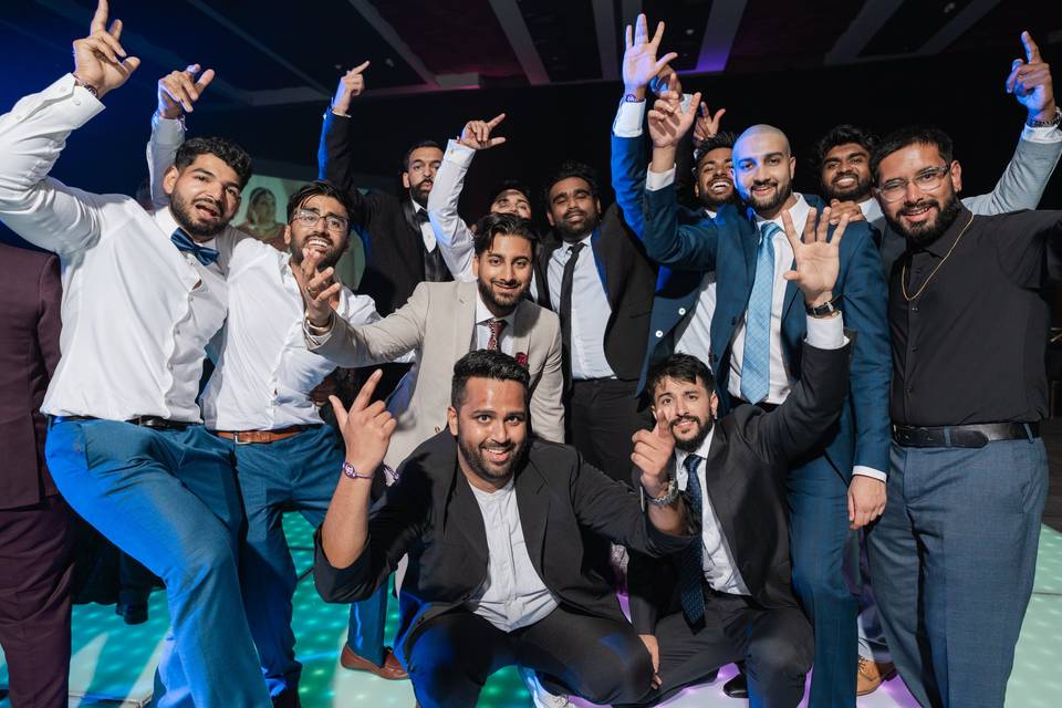 Groomsmen on the dance floor