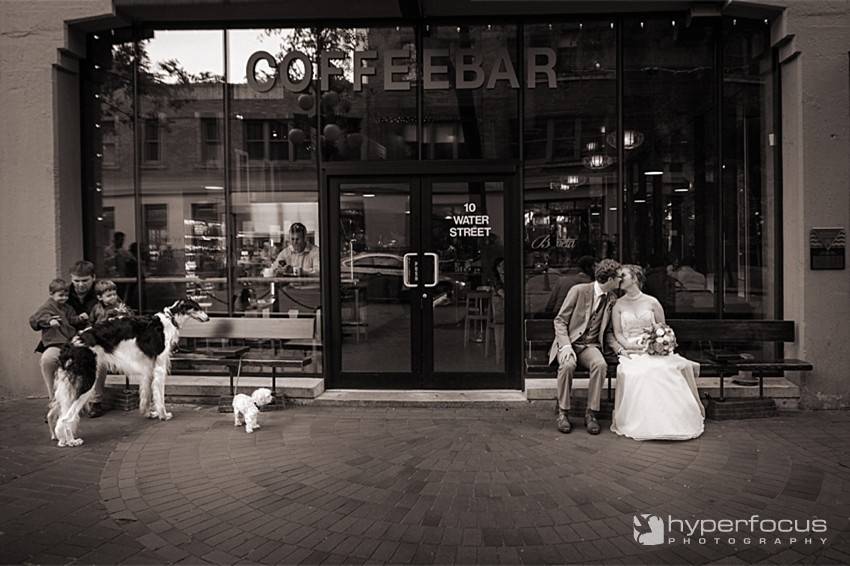 Gas town bride groom cafe dogs