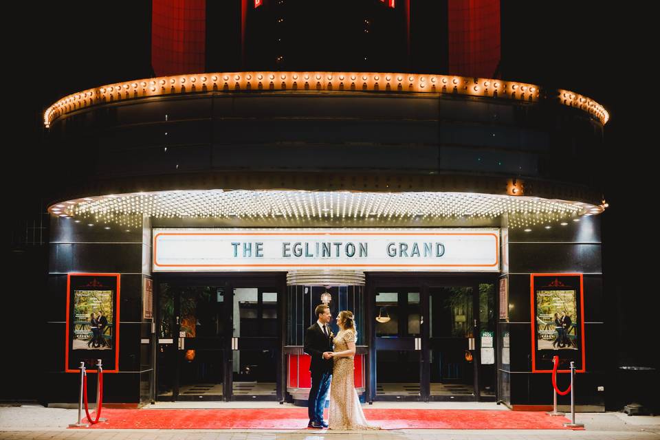 Outside the theatre