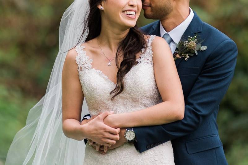 Bride and groom candid