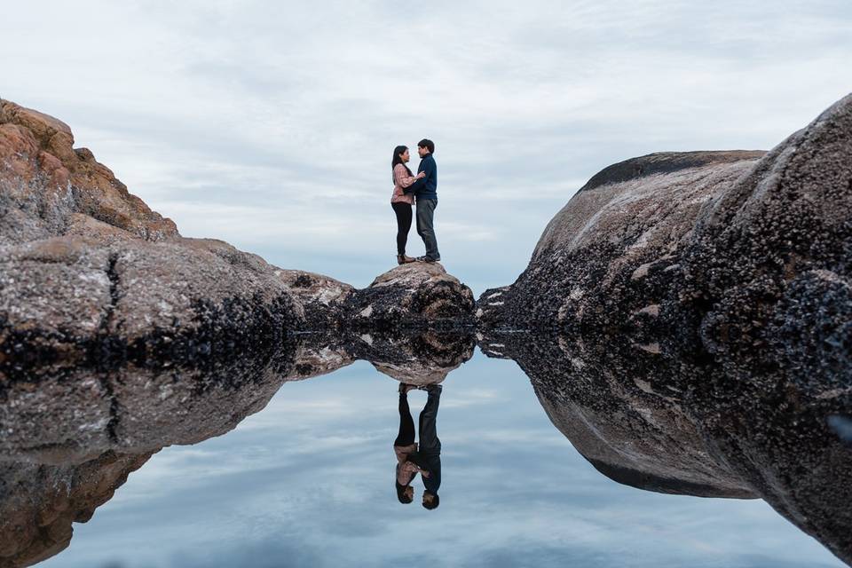 Engagement photo reflection