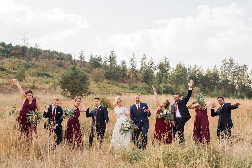 Fun wedding couple photo