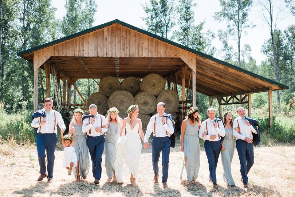 Farm theme bridal party