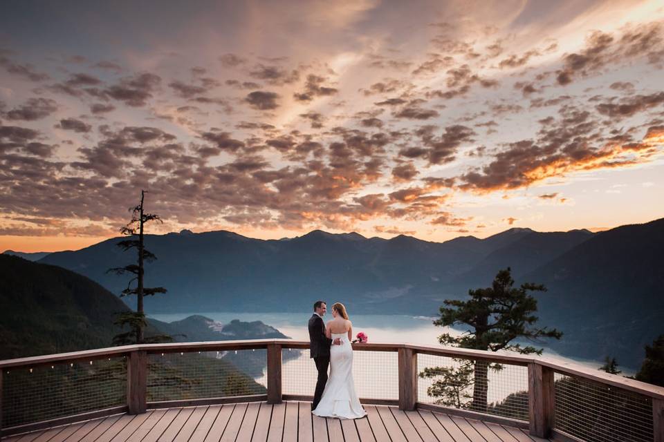 Sunset Squamish wedding