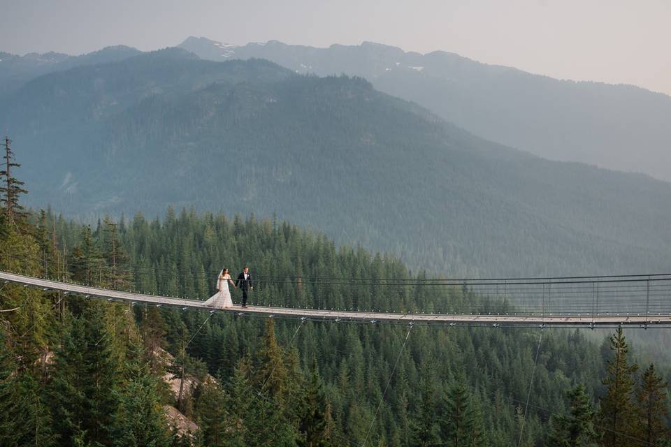 Couple on the Squamish bridge