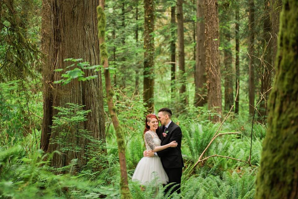 Vancouver mossy forest wedding
