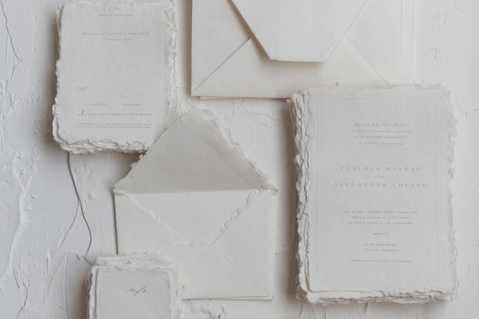 Tactile Handmade Paper Invite
